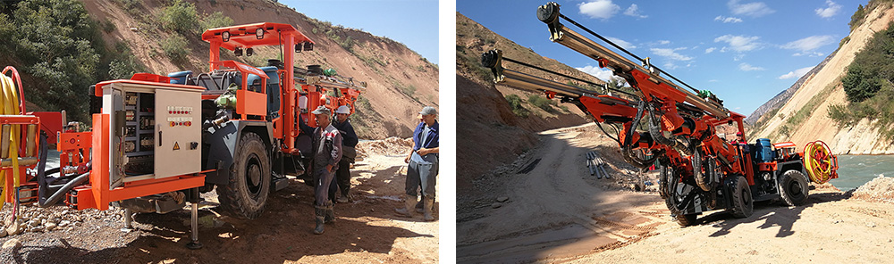 鹰式臂双臂凿岩台车